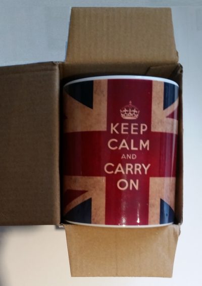 Union Jack mug in a box