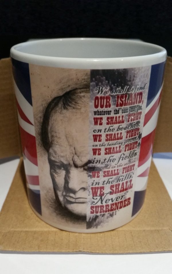 Churchill speech on a mug